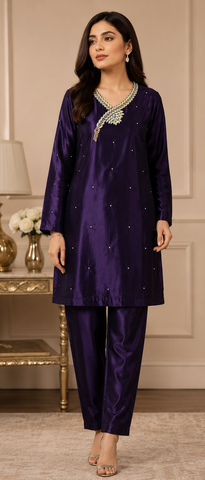 Dark Purple Lava silk Shirt