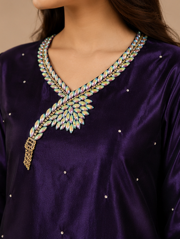 Dark Purple Lava silk Shirt