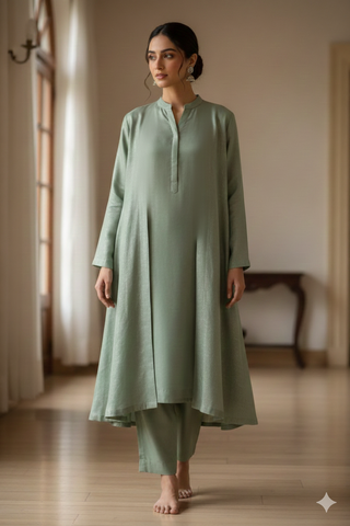 LIGHT GREEN LAMA SILK-0113
