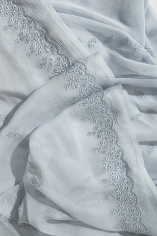 Aesh White Cotton 3-Piece Chicken Karhi Suit | Dupatta Gali