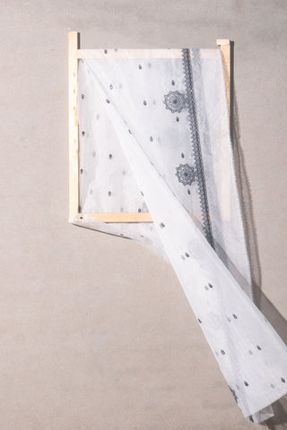 White Dupatta Printed Organza | Dupatta Gali