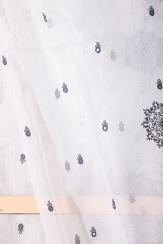 White Dupatta Printed Organza | Dupatta Gali