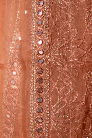 Light Brown Dupatta Printed Chiffon | Dupatta Gali