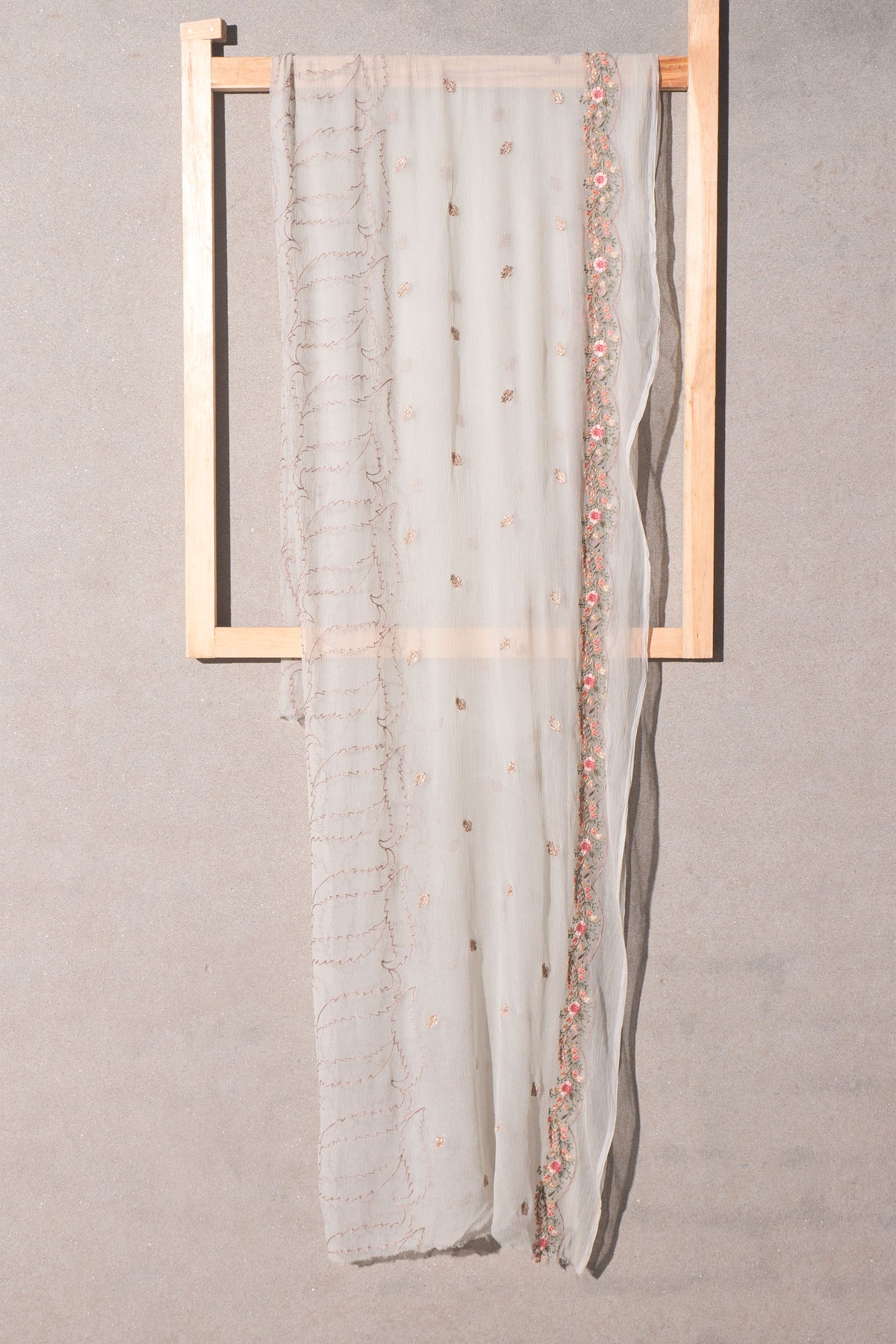Off White Dupatta Printed Chiffon | Dupatta Gali
