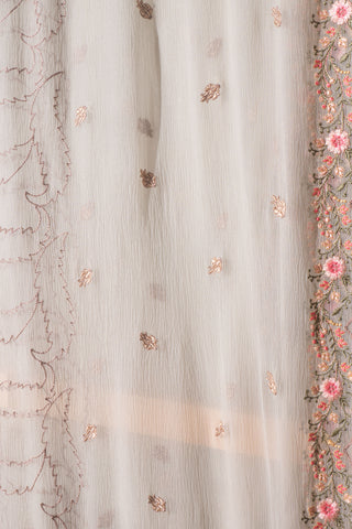 Off White Dupatta Printed Chiffon | Dupatta Gali