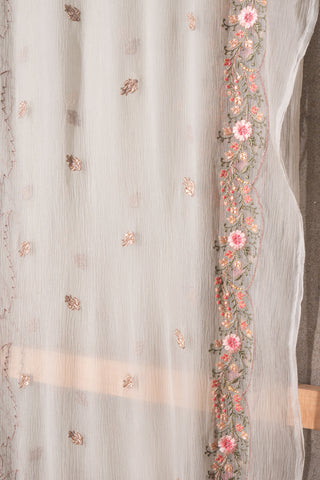 Off White Dupatta Printed Chiffon | Dupatta Gali