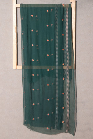 Green Cotton Net Dupatta Printed | Dupatta Gali