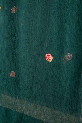 Green Cotton Net Dupatta Printed | Dupatta Gali