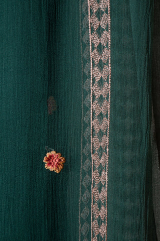 Green Cotton Net Dupatta Printed | Dupatta Gali