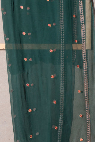 Green Cotton Net Dupatta Printed | Dupatta Gali