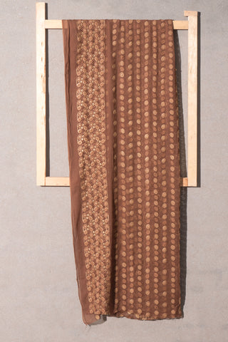 Brown Dupatta Printed Organza | Dupatta Gali