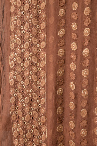 Brown Dupatta Printed Organza | Dupatta Gali
