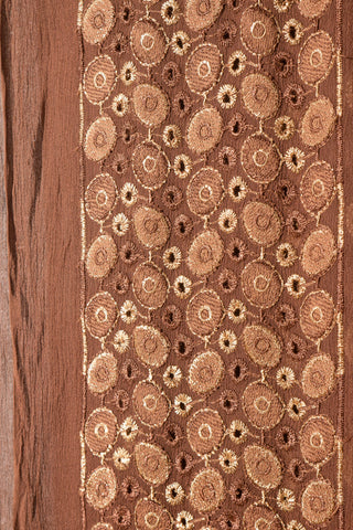 Brown Dupatta Printed Organza | Dupatta Gali