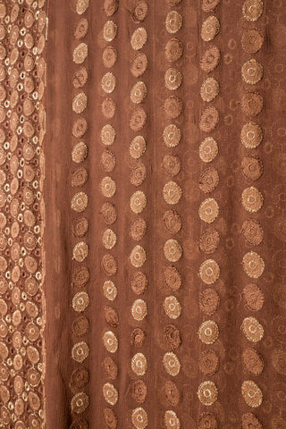 Brown Dupatta Printed Organza | Dupatta Gali