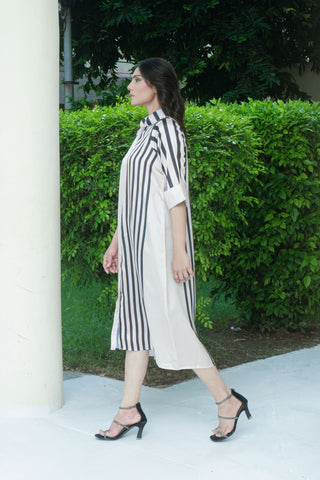 Peach Silk Digitital Printed long Shirt