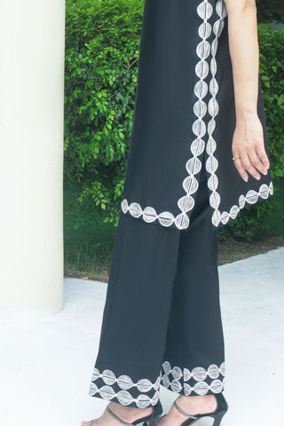 Black  Embroided  Cotton Co-ord 2PC