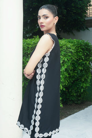 Black  Embroided  Cotton Co-ord 2PC