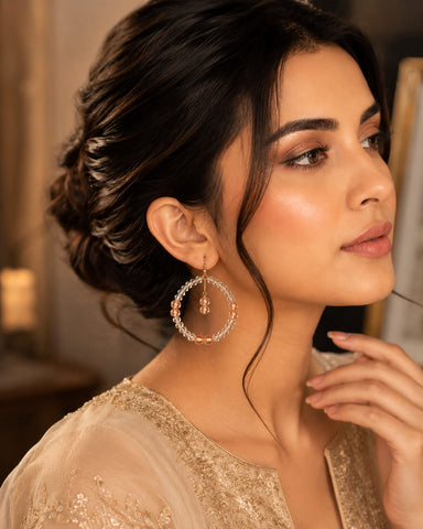 Crystal Golden Hoop Earrings