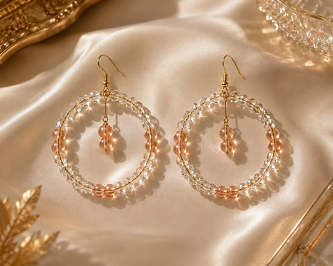 Crystal Golden Hoop Earrings