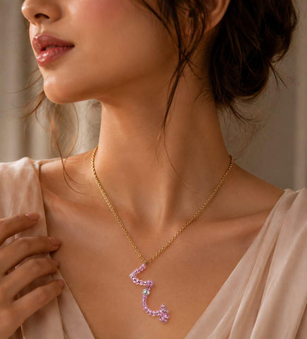 Pink Crystal Pendant Necklace