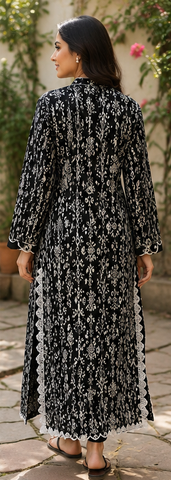 Black Printed Lawn Long Shirt