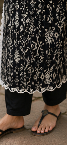 Black Printed Lawn Long Shirt