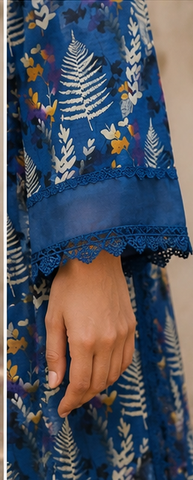 Blue Printed Lawn Long Shirt