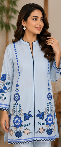 Minaal Summer Co-ords Set Ready to wear | Lawn | 2-Piece blue Color