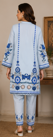Minaal Summer Co-ords Set Ready to wear | Lawn | 2-Piece blue Color