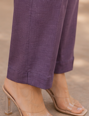 Minaal Summer Co-ords Set Ready to wear | Blended Silk | 2-Piece Purple Color