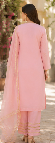 Minaal Summer 3Pc Viscose Ready to wear | Viscose | 3-Piece Peach Color