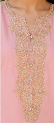 Minaal Summer 3Pc Viscose Ready to wear | Viscose | 3-Piece Peach Color